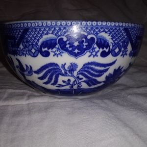 Vintage Blue And White Asian Rice Oriental Bowl Made in Japan